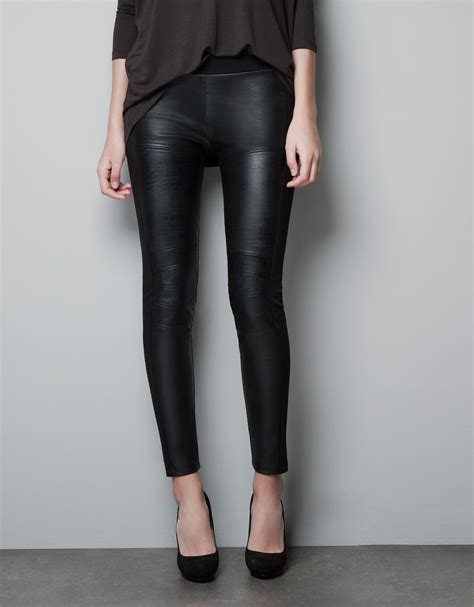 zara faux leather pants|faux leather straight leg pants.